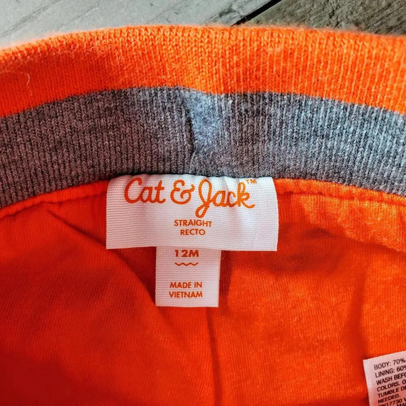 NWT Cat & Jack Straight Leg Casual Boy Pants Size 12m Green Orange - Picture 7 of 12
